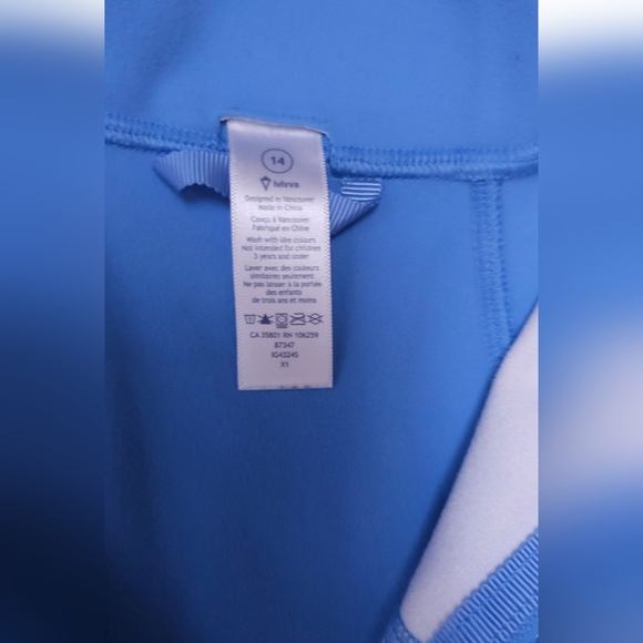 Ivivva Lululemon Girl's Perfect Your Practice Jacket, size 14, Blue Cloud - Picture 6 of 8